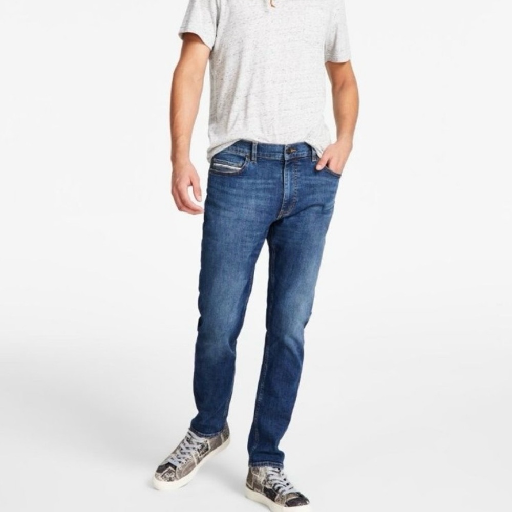 Sun + Stone Men's Skinny Jeans Blue Medium Wash Macy's Stretch NWT. Size 30X30